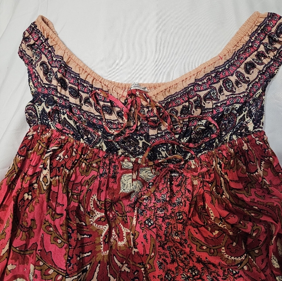 Free People strawberry combo boho print tunic or dress size small - Picture 3 of 7